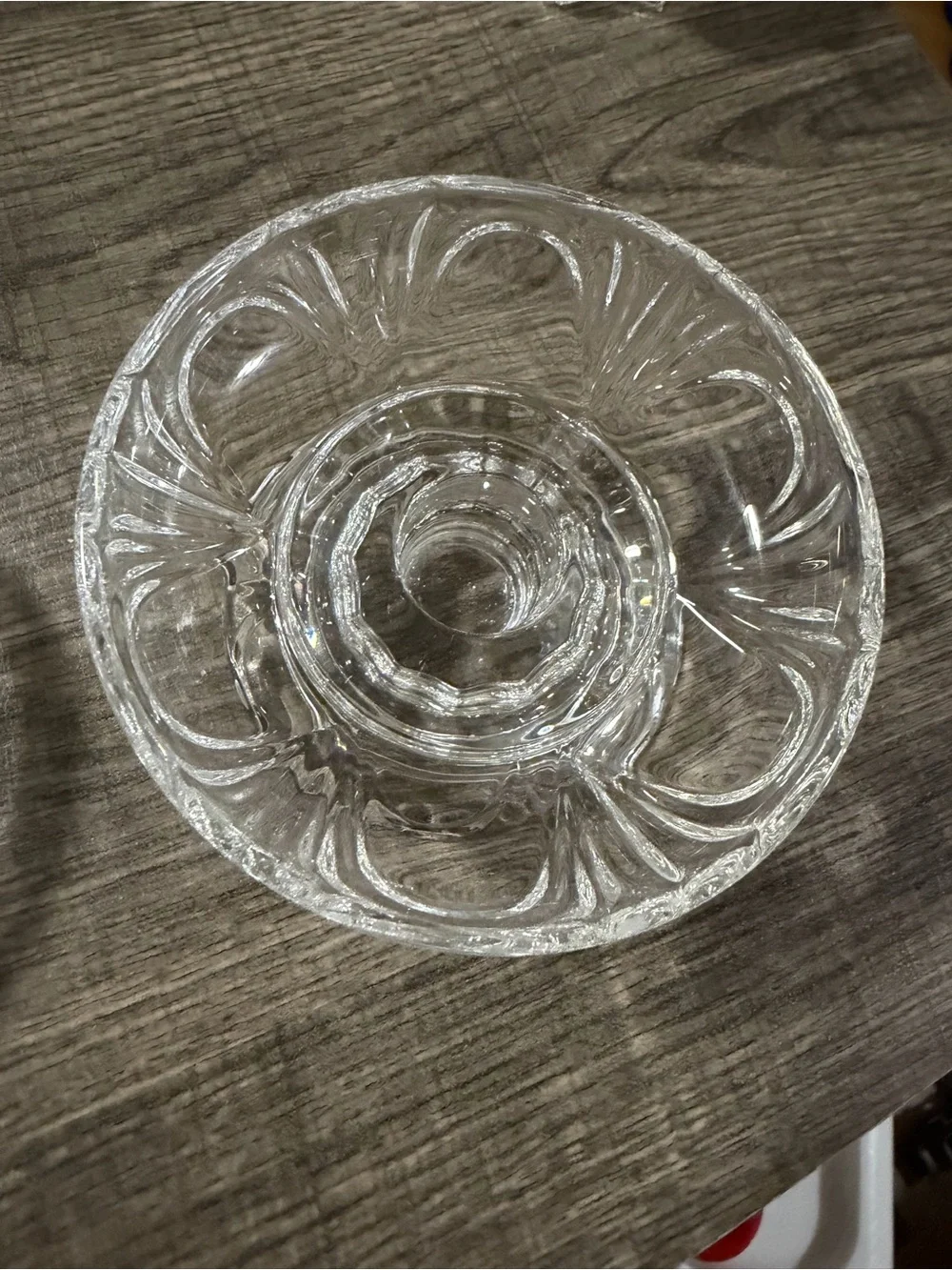 PARTYLITE #P7405 SALZBURG 24% LEAD CRYSTAL CANDLE HOLDER / 3 PC STACKABLE